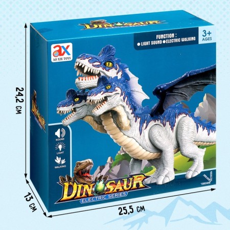 Dinosaur "Dragon", light and sound effects, works from batteries-6