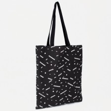 Шопер двусторонний, без застёжки, наружный карман, цвет чёрный