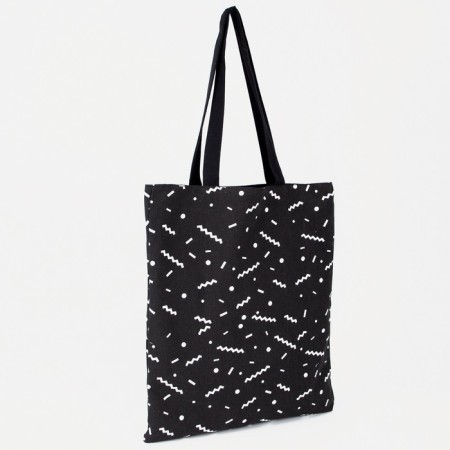 Shoper is bilateral, without fastening, external pocket, black color
