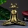 Figure "Frog Yoga in the Lotus Pose" 16x16x6cm, gold