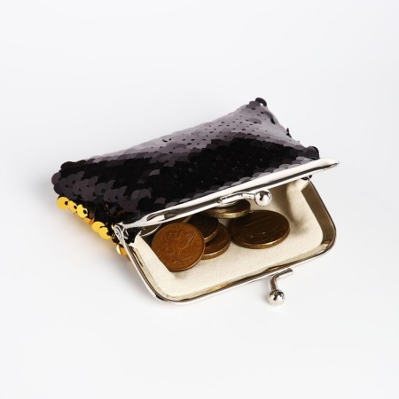 Wallet on the farmar, black color/gold-5