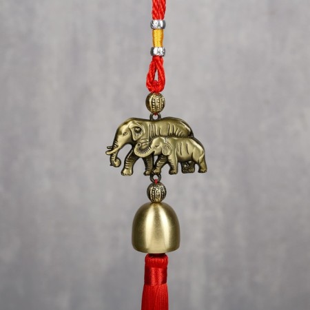 Bell Metal "Elephant and Elephant" 1 bell d = 2.5 cm 35x5x2.7 cm-2
