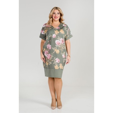 Women's dress, size 52, green color-3