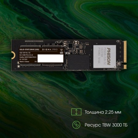 SSD Digma Pro PCIE 5.0 X4 4TB DGPST5004TP6T4 Top P6 M.2 2280-4