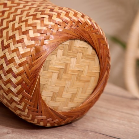 Wicker basket, from bamboo 20x20x25 cm-4