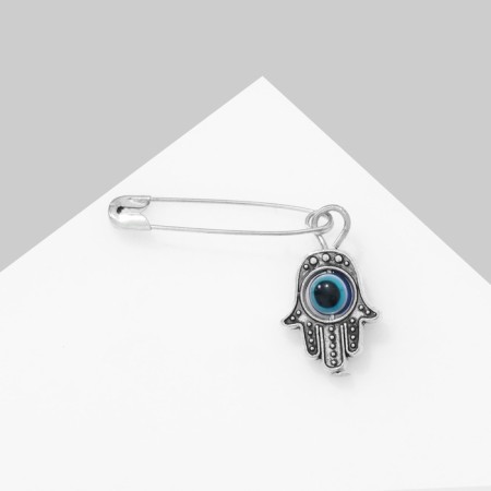 Small-cone "hand of happiness", 2 cm, blue color in silver-2