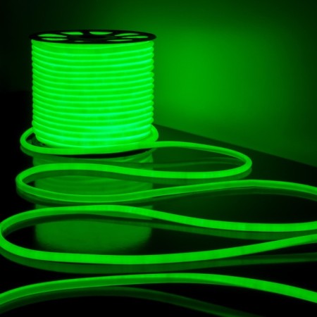 Flexible Neon Elektrostandard, IP67, 2835, 144 LED/m, 220V, round, Green glow-1