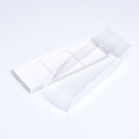 Box for mousse cakes 3 pieces, 26x8.5x6 white-3