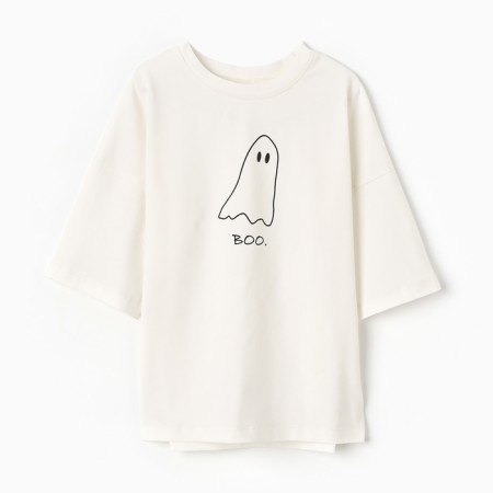 Children's Minaku T -shirt: Exclusive Print, Milk color, height 152 cm-6