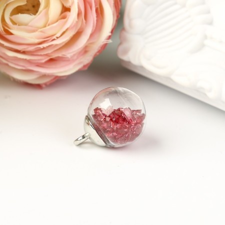 Suspension decorative for creativity glass "ball - pebbles" Bordeaux d = 1.6 cm set 10 pcs-1