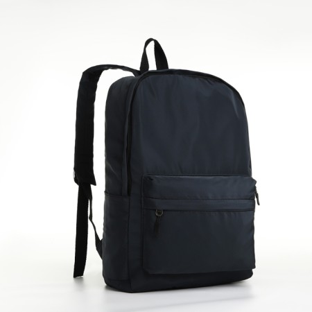 Youth backpack from textiles with lightning, 2 pockets, black color-2