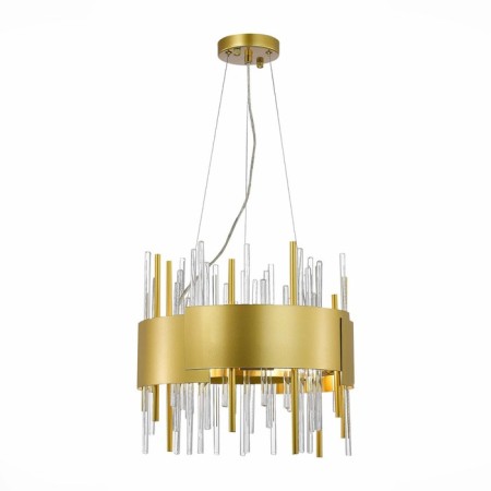 Suspended chandelier ST LUCE. SL1633.203.08. Olvera. 8x40 watts, E14, 40x40x37 cm, matte gold color