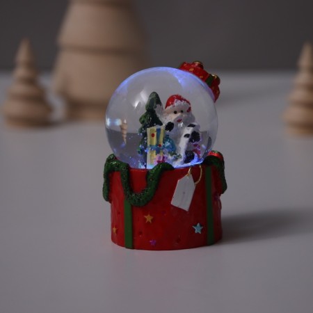 Souvenir Polystone Water Ball Light "Santa Claus. Gift" MIX 4.5x4.5x7.5 cm-5