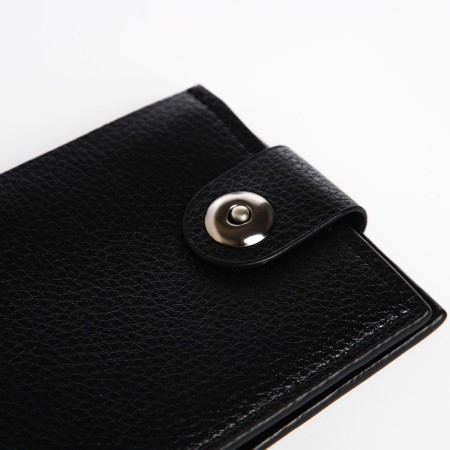 Male purse on a magnet, department for bills, for cards, black color-2
