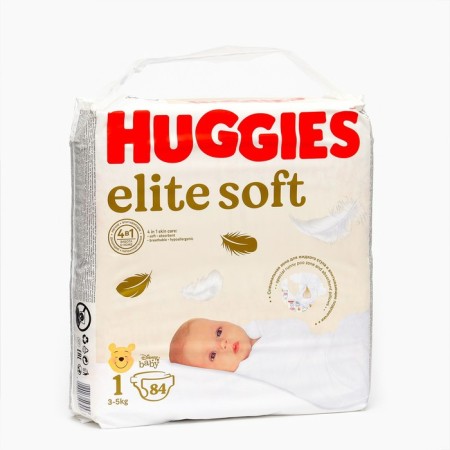 Distributes "Huggies" Elite Soft 1, 3-5kg, 84 pcs