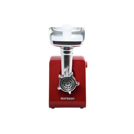 Electric meat grinder Oursson MG5530/RD, 500 watts, 1.6 kg/h, reverse, red-2