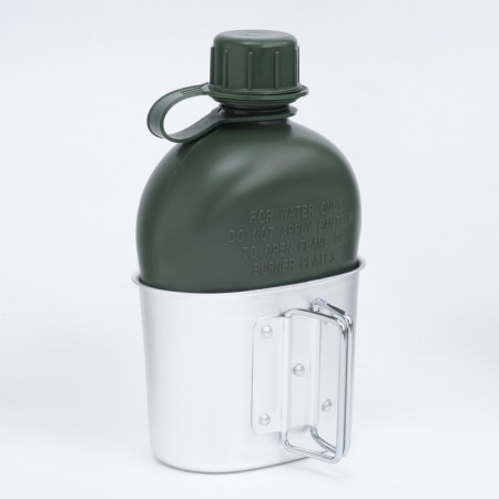 Hiking flask "Adventure", with a 1l cover, plastic, aluminum mug-6