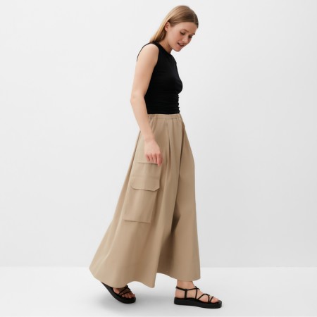 Women's skirt with Minaku pocket: safari beige color, rn 48-3