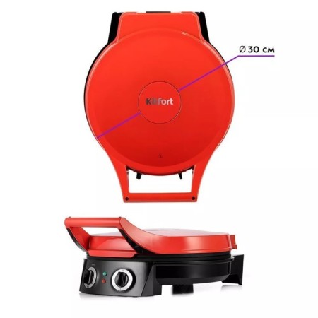 Pizzammaker KitFort KT-3687, 1800 W, anti-stick coating, red-5