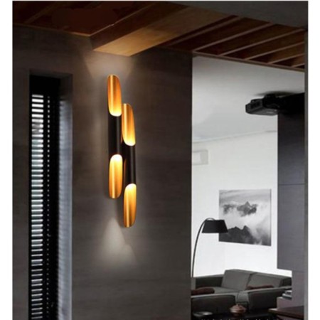 Sconces "bambo" 4he27 Black-gold 60x6x6cm-5