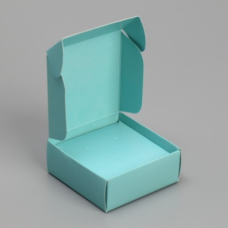 Gift box for jewelry double -sided, packaging, Tiffany, 7.5 x 7.5 x 3 cm-4
