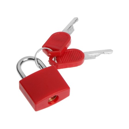 The castle of a hinged suitcase, small, red