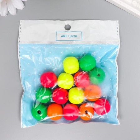 Beads for creativity tree "Balls Color Neon" set 15 pcs d = 2 cm-4