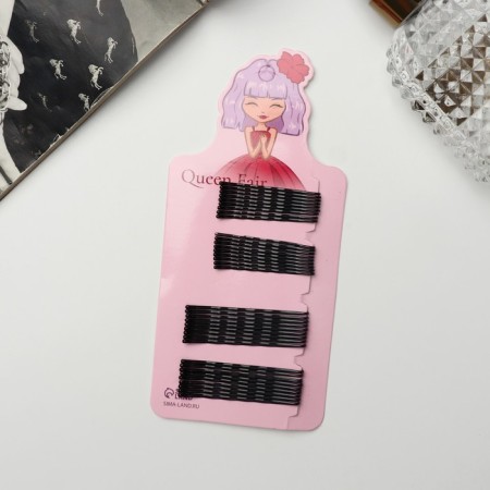 Invisibility for hair "Taylor" (set of 36 pcs) ribbed, 4.5 and 5.3 cm, black