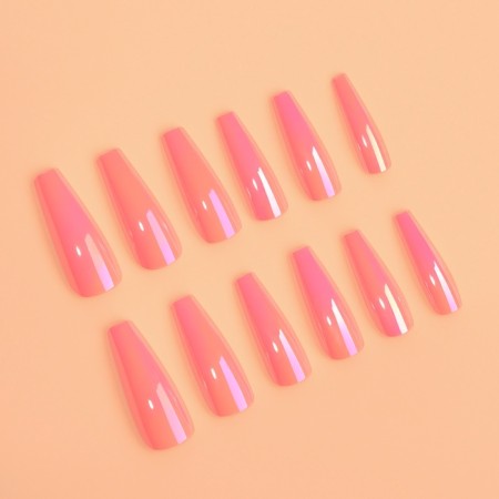 Poaring Faluses, 12 pcs, with adhesive plates, ballerina shape, pink-1