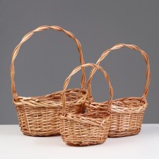 A set of wicker baskets, 3 pcs, 26x18x10/34, 21x15x8/30, 17x12x7/25 cm, honey