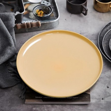 Set of plates Arya Home Stoneware, d = 27 cm, 4 pcs, yellow color