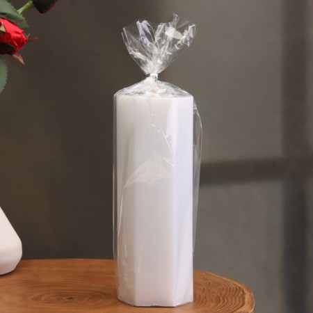 Smooth candle is smooth, 5.5x15 cm, white-2