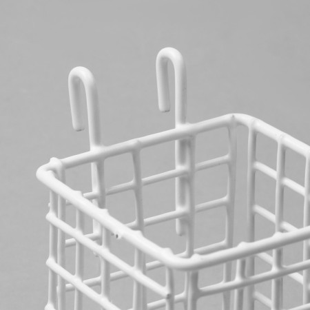 Basket on a grid, 9 × 9 × 9.5 cm, white color-2