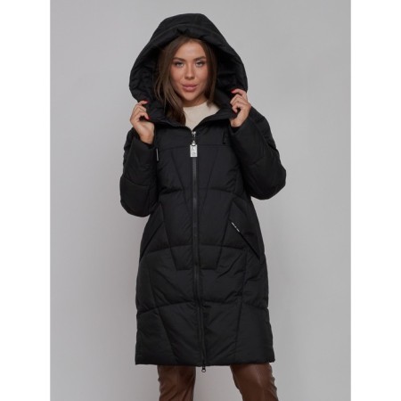 Coat insulated winter female, size 48, black color-18