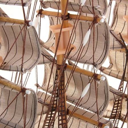 Souvenir medium -sized “Astrilde” ship, light tree, beige sails, 48.5x4x8 cm-10