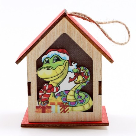 New Year! Decor with backlight "Fairytale House", 6.5 × 6.5 × 8.5 cm-2