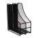 Vertical tray for paper, 2 compartments, metal mesh, black