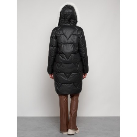 Coat insulated winter female, size 48, black color-7
