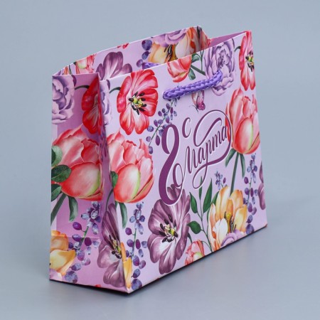 Package Gift Laminated Horizontal, Packaging, "Flowers for You", S 12 x 15 x 5.5 cm-2