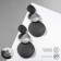 Earrings Metal "Azelia" circles, trio, black color in silver