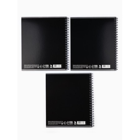 Notebook A5, 48 liters per spiral, internal block No. 1 MIX “Black Background. Phrases "-3
