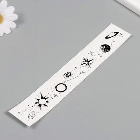 Tattoo on the body Black "Bracelet. Cosmos" 20x3 cm-4