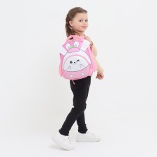 Baby backpack on lightning, 3 outer pockets, pink color