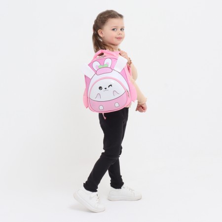 Baby backpack on lightning, 3 outer pockets, pink color