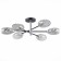 Ceiling EVOLUCE lamp. Sle155512-06. Gloa. 6x40 watts, E14, 68x68x22 cm, black color, chrome