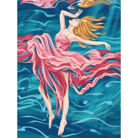 Diamond mosaic with a complete filling on the subframe "Pearl of the Sea", 30 × 40 cm-1