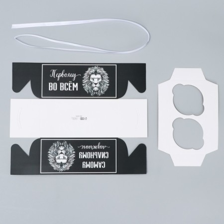 Capcake box, confectionery packaging, 2 cells to a strong man, 16 x 8 x 7.5 cm-4