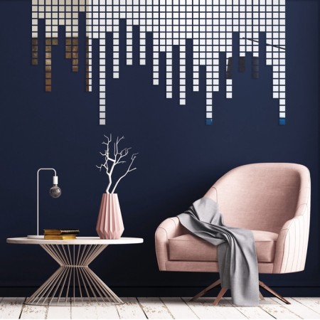 Interior stickers "rain", mirror, decor on the wall, panel 392 elements 2x2 cm-2