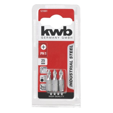 Bit KWB Industry, PH1, 25 mm, TQ60 steel, 3 pcs-1