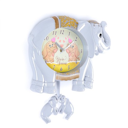 Children's wall clock "Elephant", discrete move, pendulum, 24.5 x 36 x 5.5 cm-1